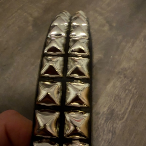 Two Row Pyramid Stud Belt - Picture 3 of 7